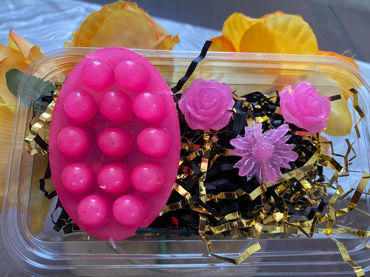 Jabón artesanal - rosas rosadas